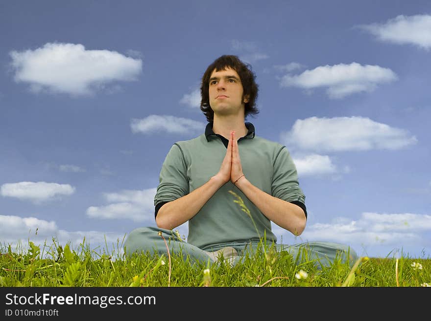 Man Sitting In The Lotus Posture