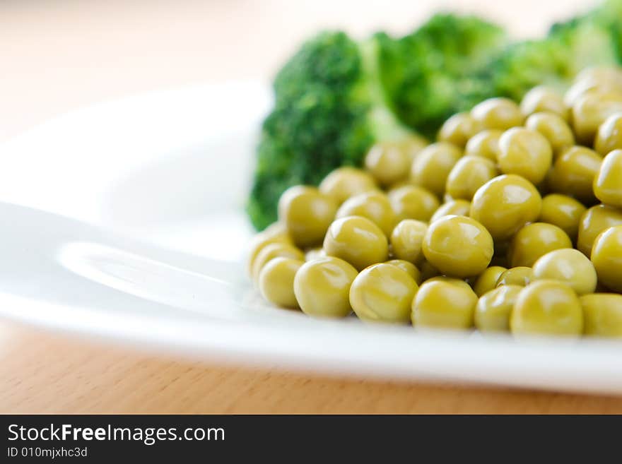 Fresh vegetables in white plate