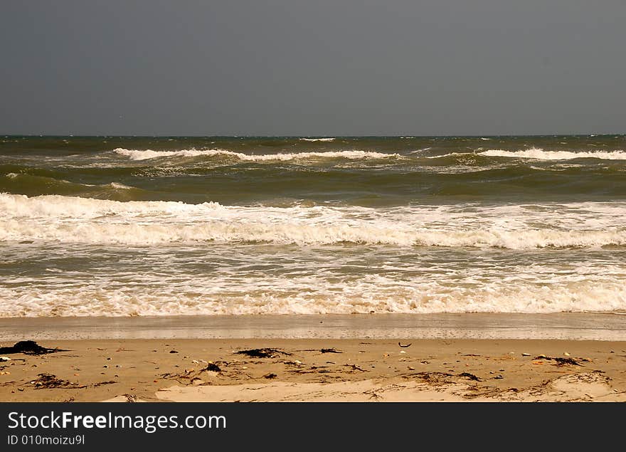 Sea shore in a resort at Atlantic Ocean