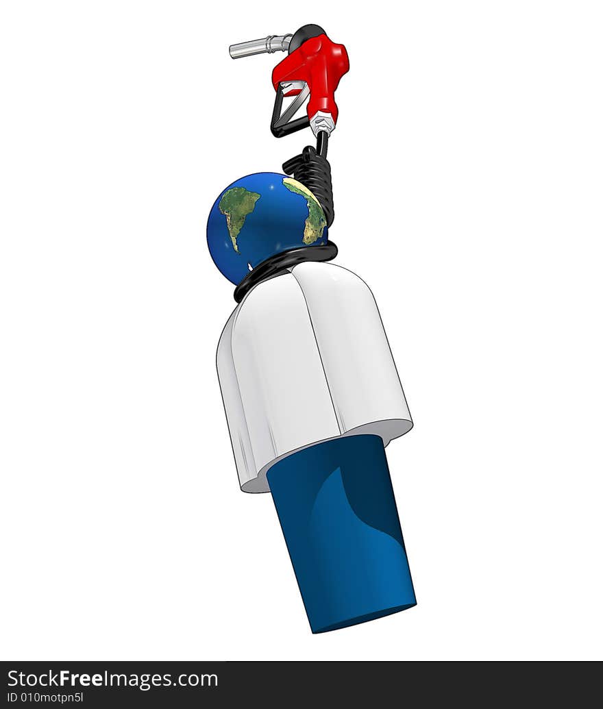 Simplistic earth-man hanging by a gas-hose noose. Simplistic earth-man hanging by a gas-hose noose.