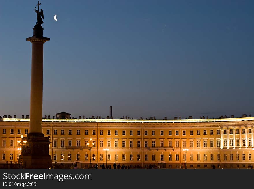 Saint Petersburg's Palace Square with The Alexandria column