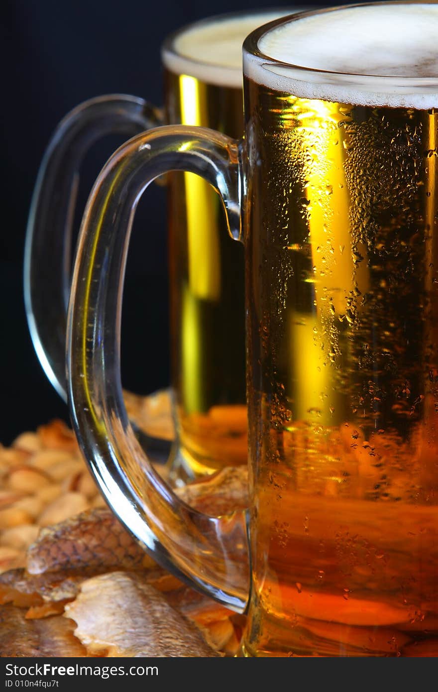 Beer mug on the table