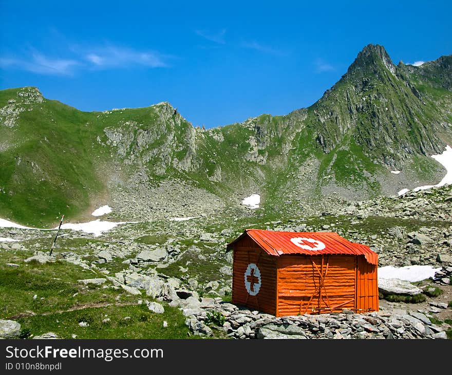 Mountain hut in Carpathians