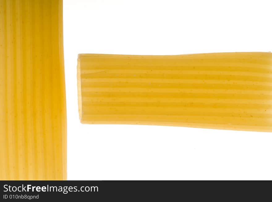 Italian pasta on white shiny background. Italian pasta on white shiny background