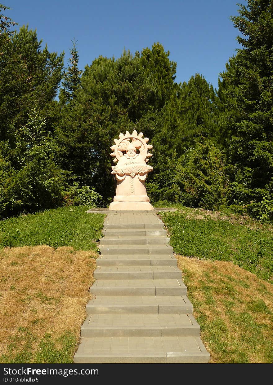 Monument from a stone of rare breeds serving as century property of northern peoples. Monument from a stone of rare breeds serving as century property of northern peoples.