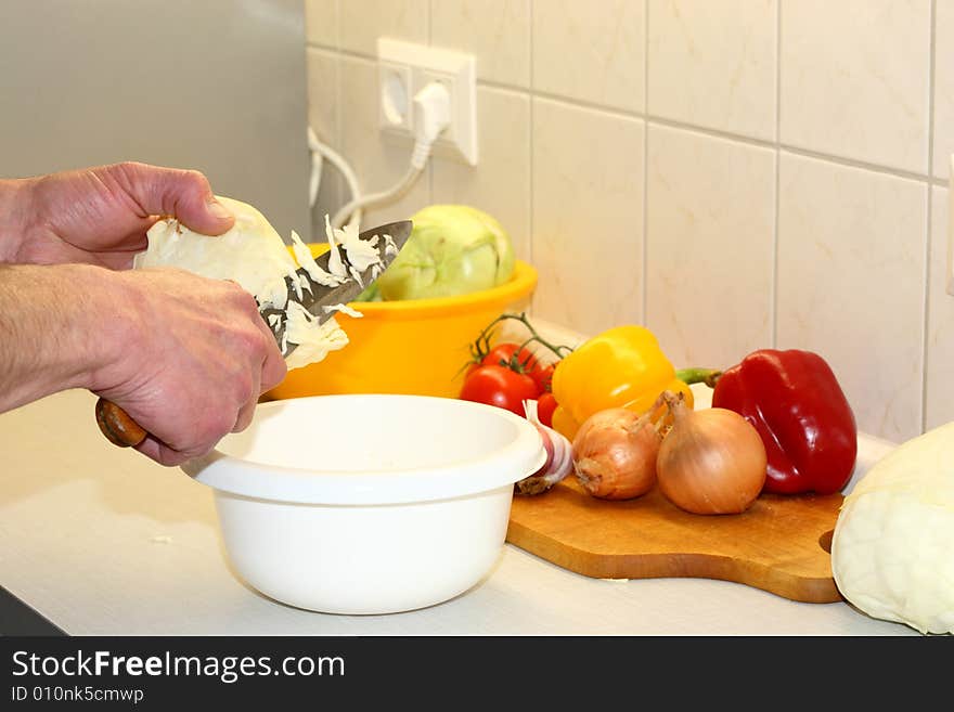 Vegetables for dinner in a kitchen. Vegetables for dinner in a kitchen.