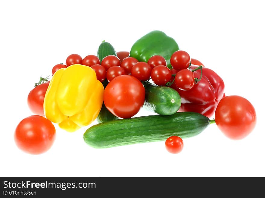 Vegetables isolated on a white background. Vegetables isolated on a white background.