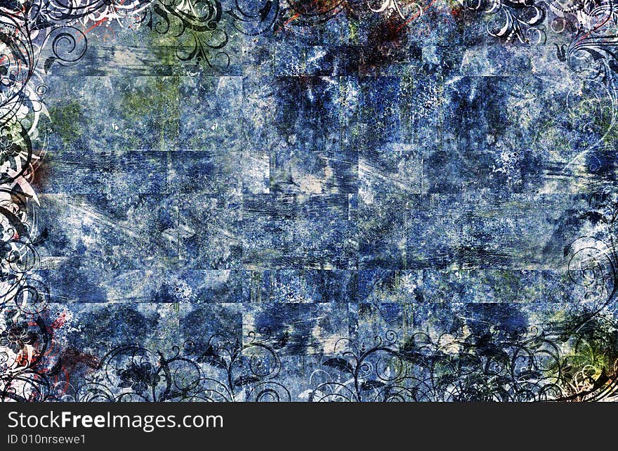 Large blue grunge design abstract