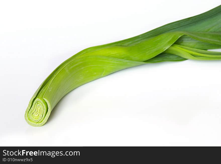 Scallion isolated on the white background