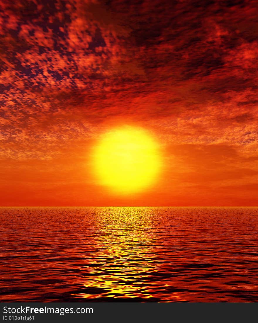 Beautiful sunset over the sea