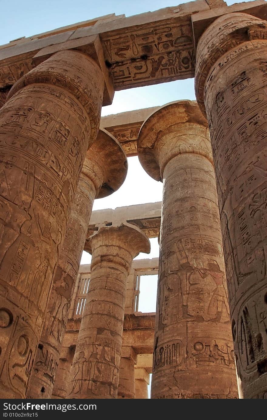 Stone Carvings At The Great Hypostyle Hall, Karnak