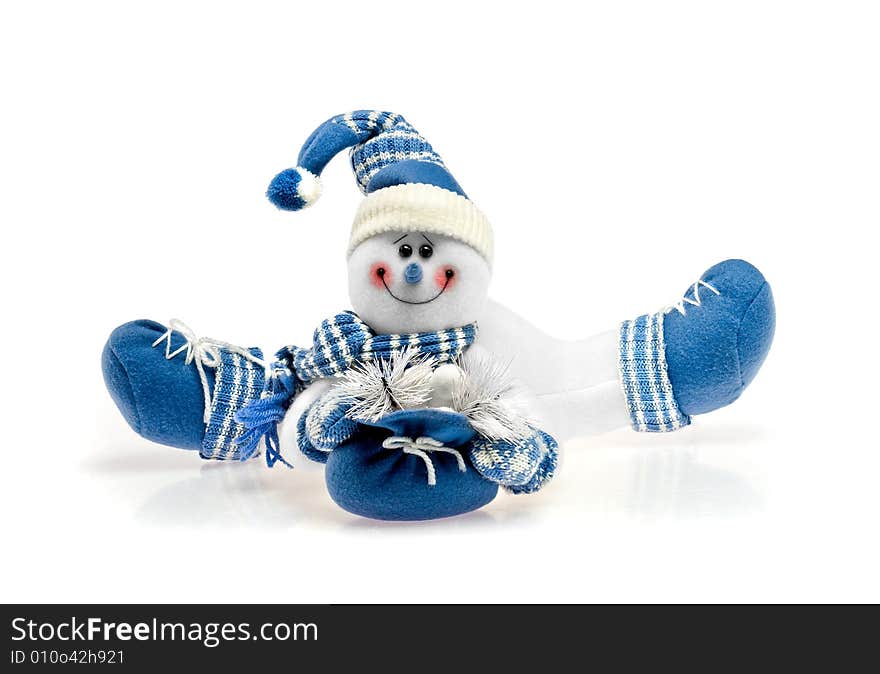 Snowman teddy on white