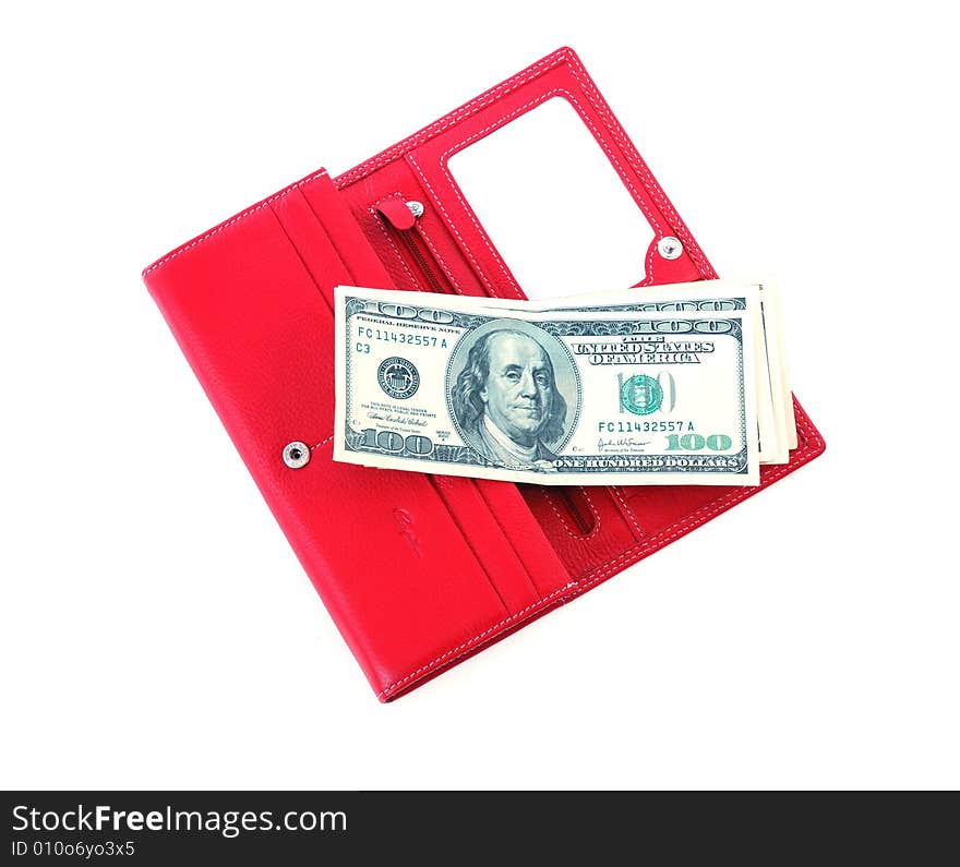 Open Purse Feminine Red With Money 4