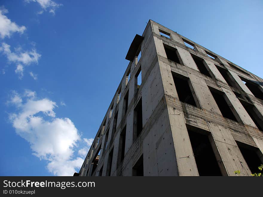 Unfinished building and cloud