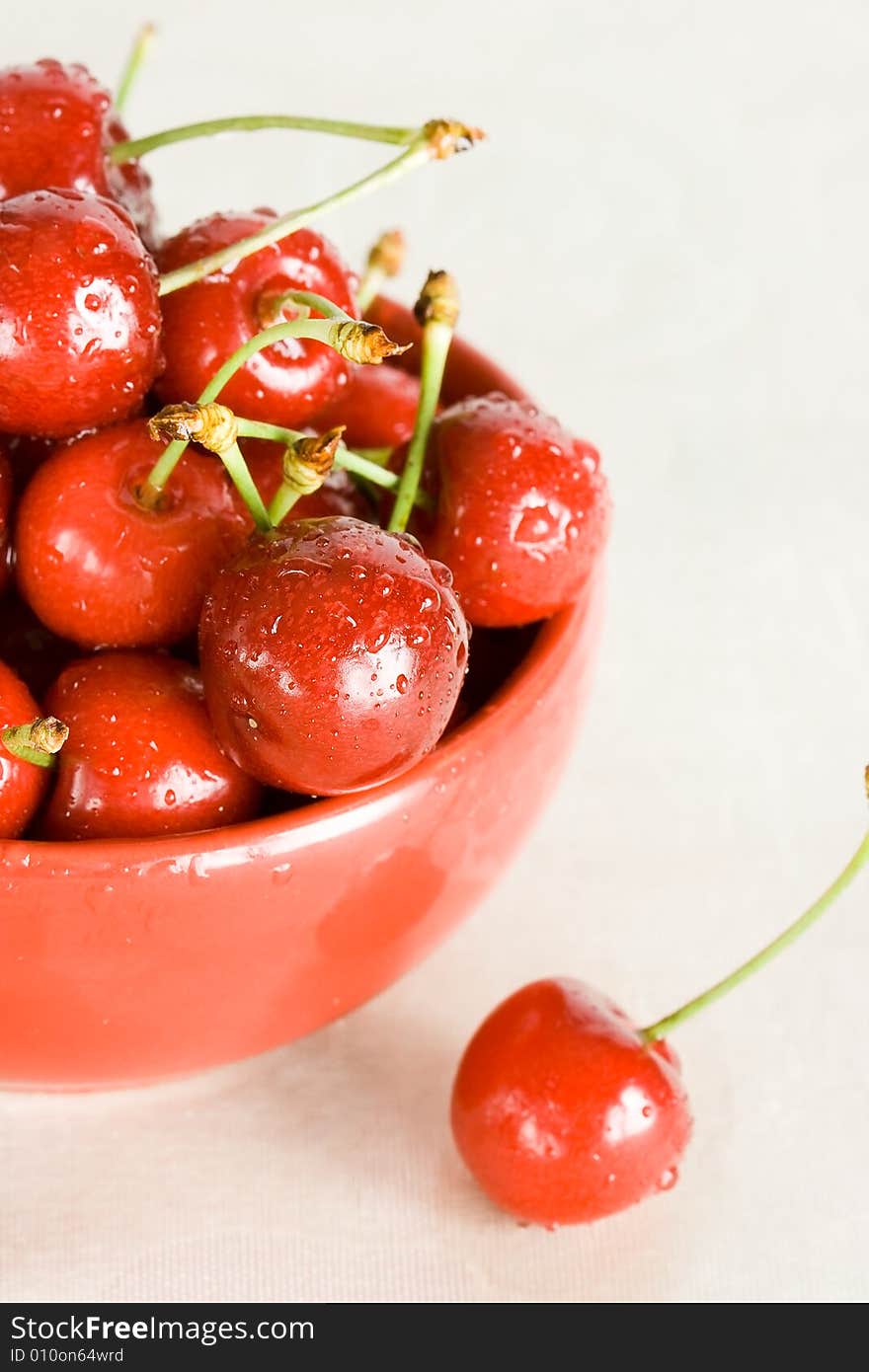 Fresh cherry in bowl