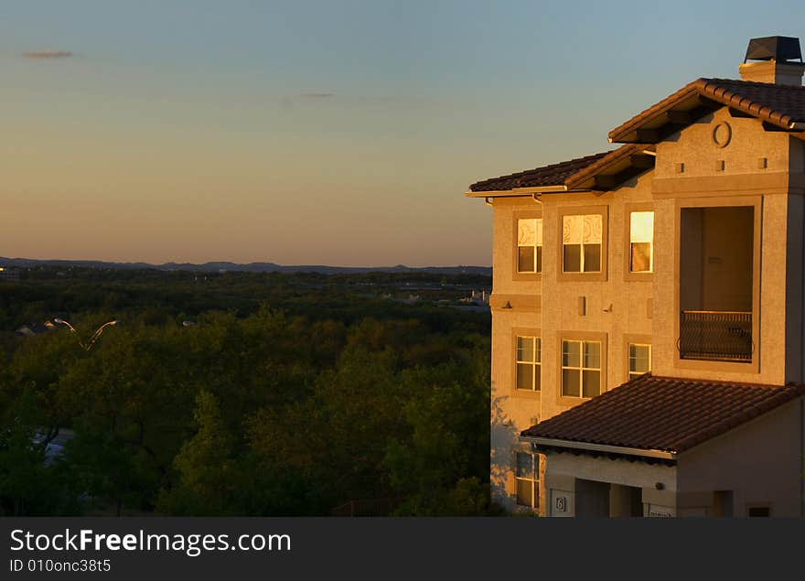 Apartment at sunset