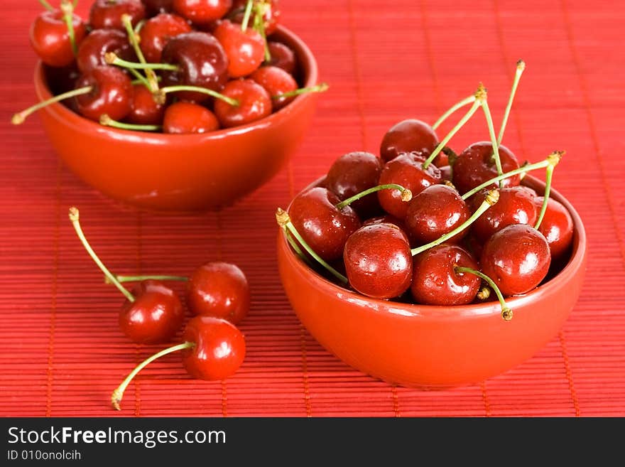 Fresh cherry in bowl