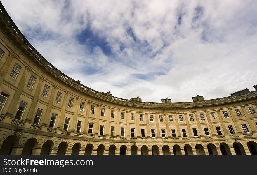 A Georgian Crescent in Buxton, Derbyshire, England. A Georgian Crescent in Buxton, Derbyshire, England