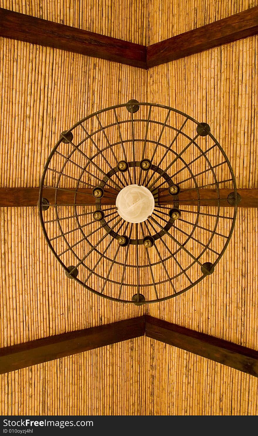 Bamboo Roof and Light Fixture