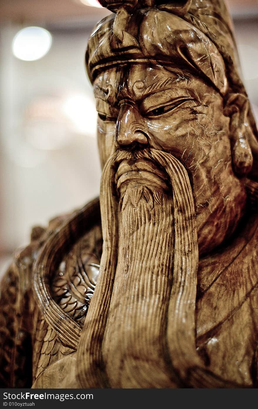 Chinese wooden statue