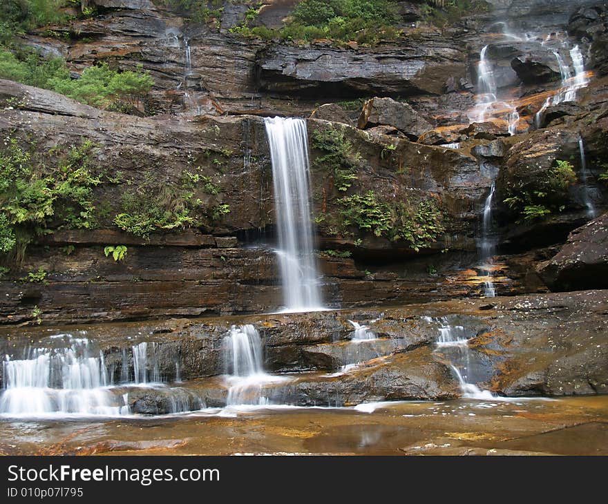 Waterfall in Blue Mountains national park, Australia. Waterfall in Blue Mountains national park, Australia