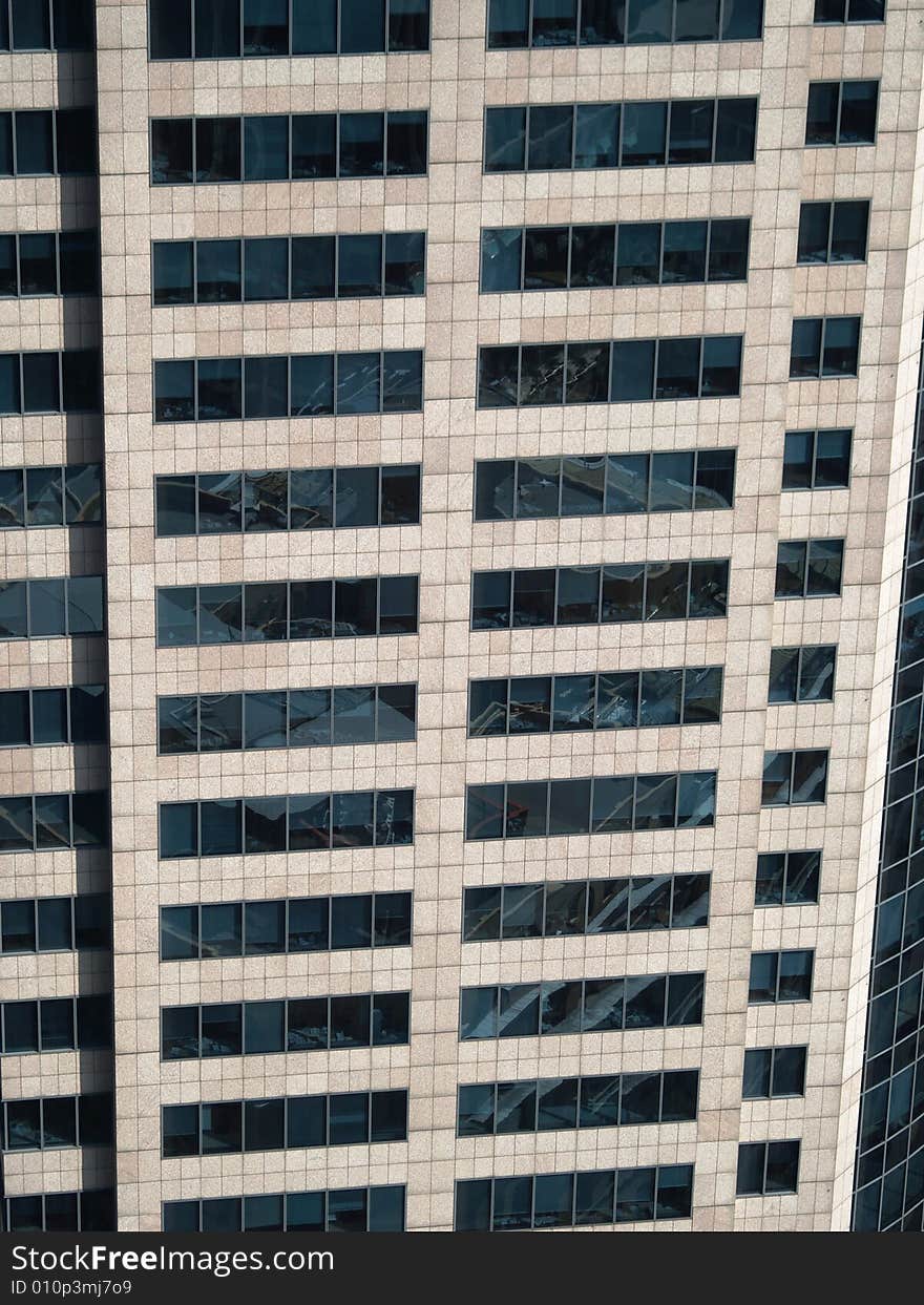 Part of office building with windows