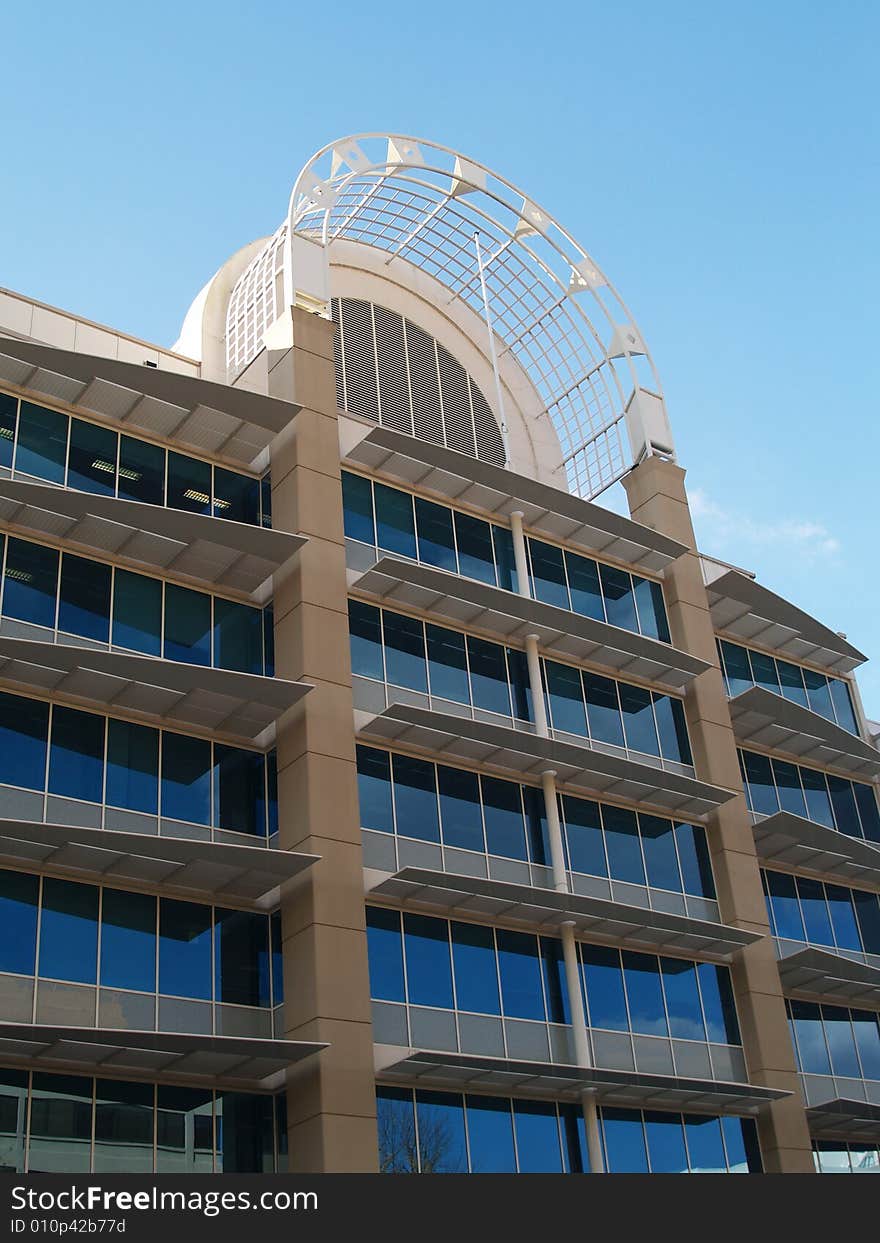 Part of office building with windows in Canberra, Australia