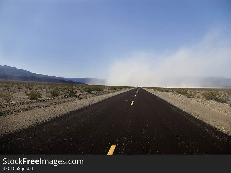 Dust Storm On Highway