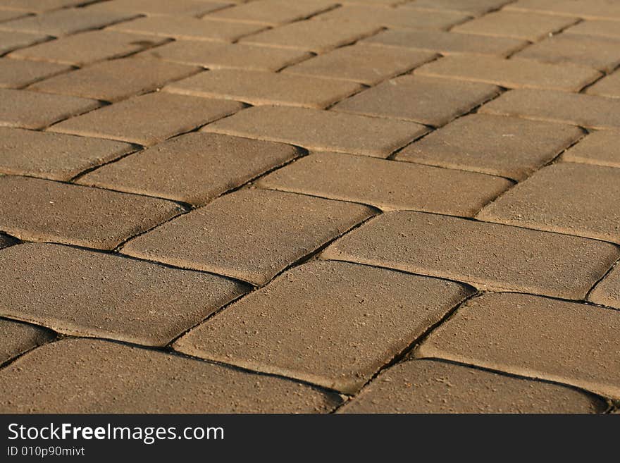 A pattern found in a brick floor. A pattern found in a brick floor.