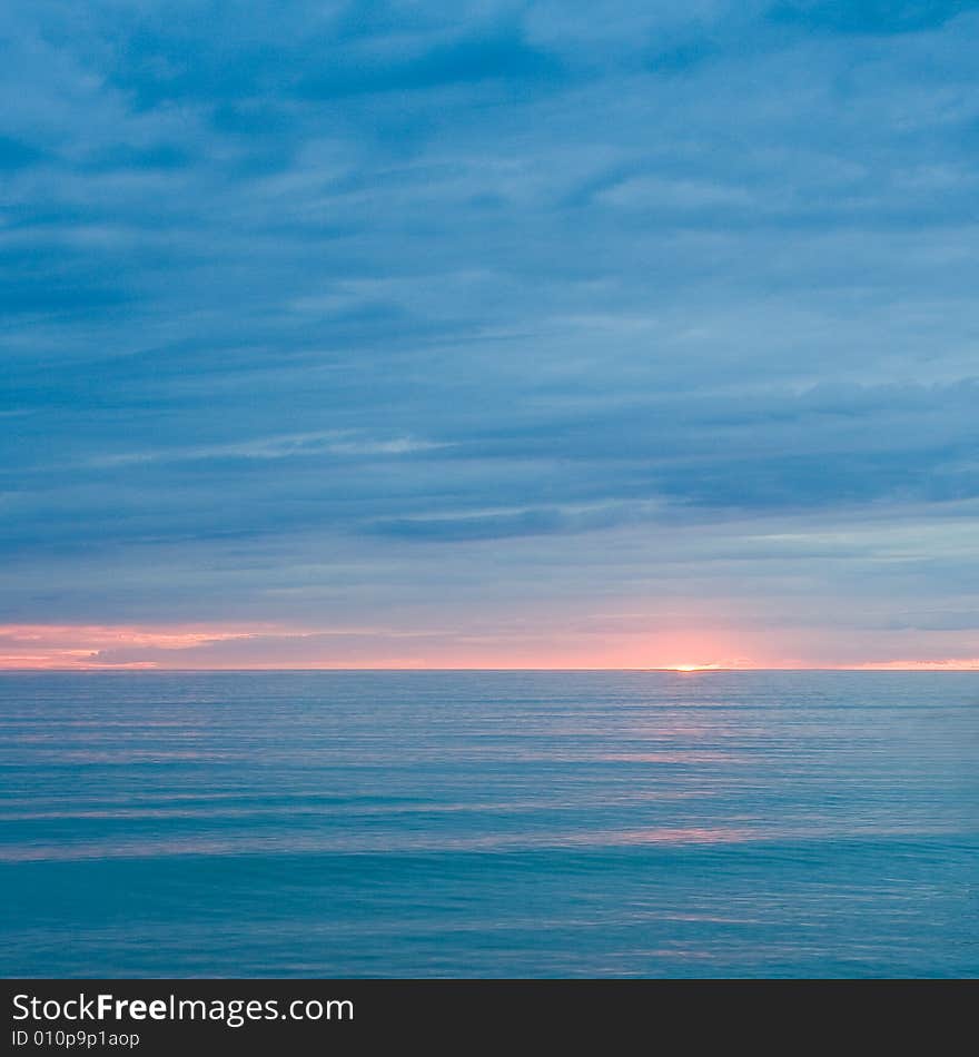 Silent sea in the dusk