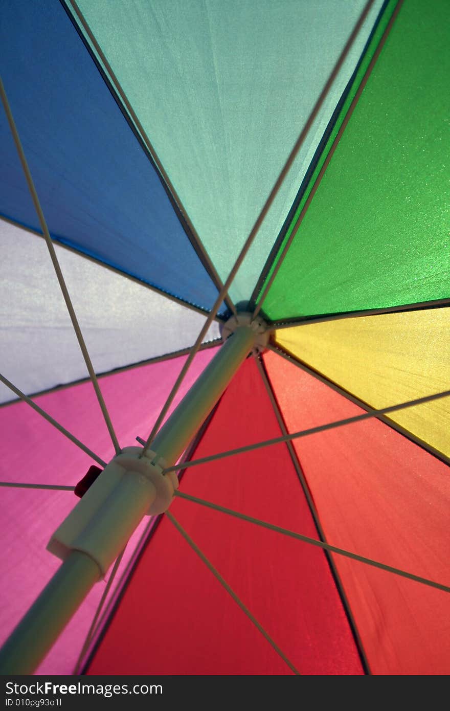 Vertical, a colorful umbrella