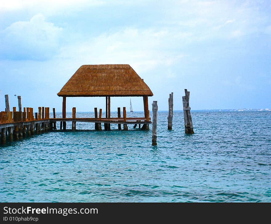 Beach Palapa Hut On Ocean