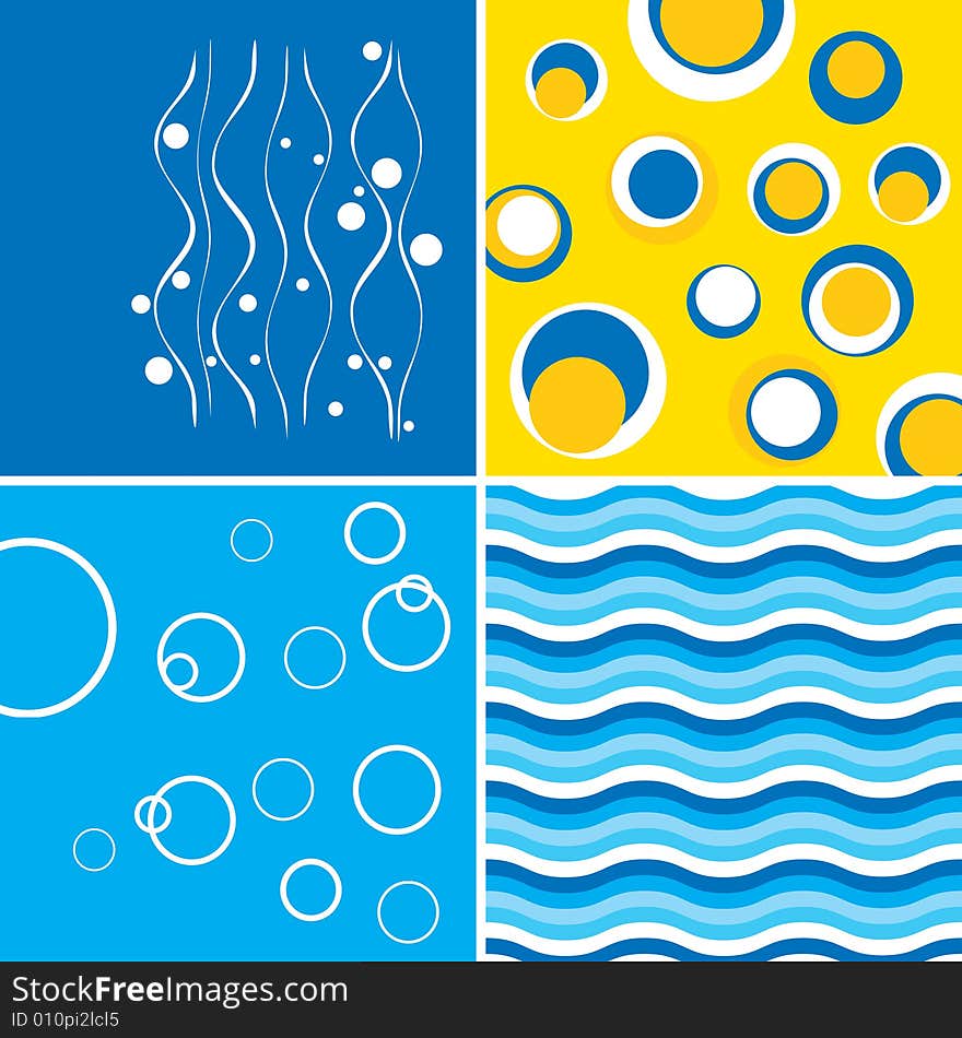 Vector illustration - fresh background in blue and yellow. Water theme. Vector illustration - fresh background in blue and yellow. Water theme.