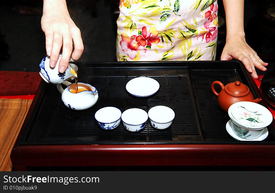 Chinese tea preparation is an ancient daily cerenomy