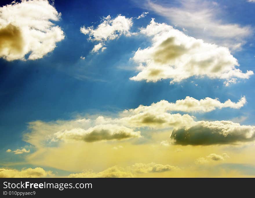 The sky with clouds on our city...