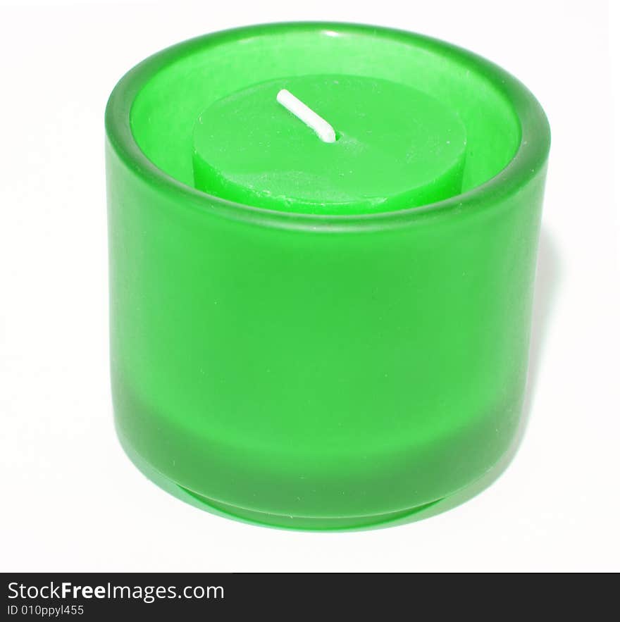 New Year's candle of green colour