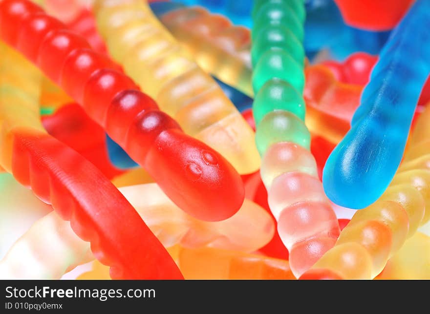 Close up of colored candy