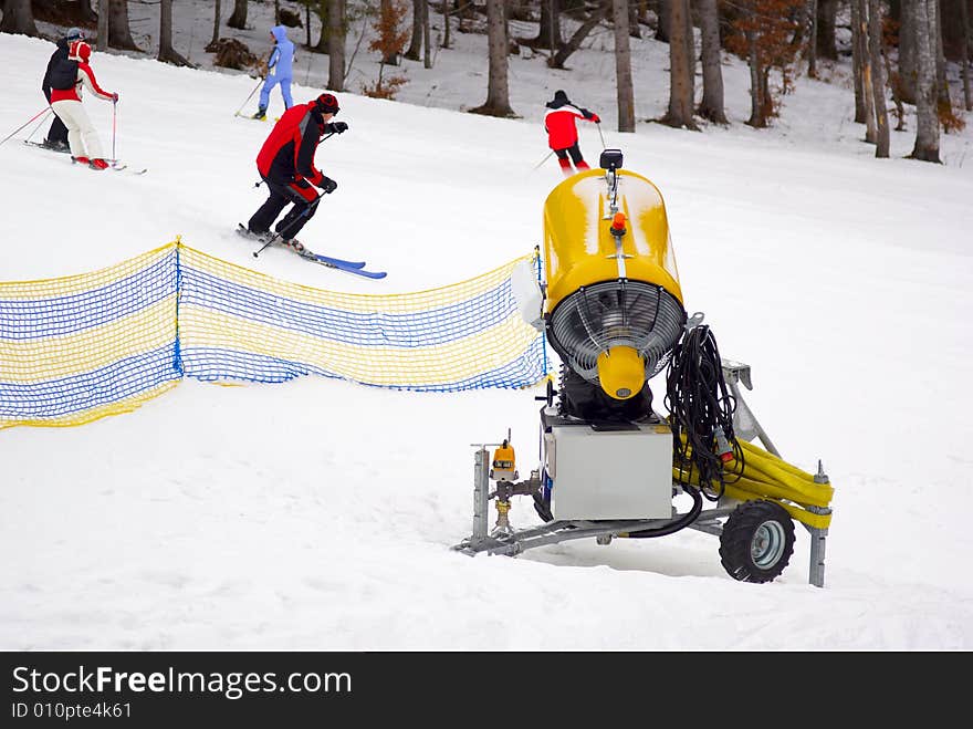 Coasting from a mountain on ski at winter. Coasting from a mountain on ski at winter