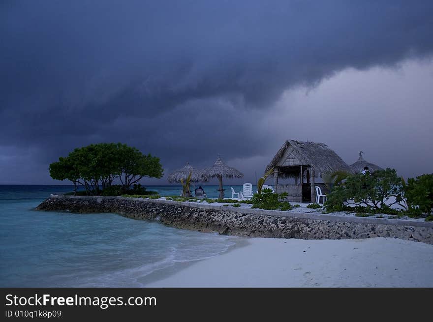 The storm over the island