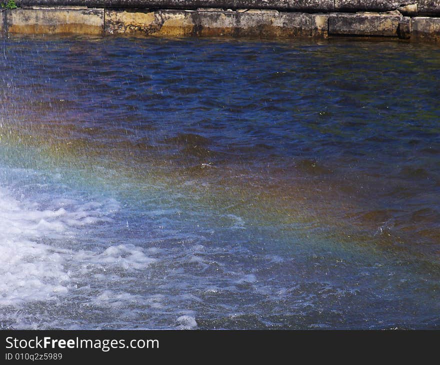 Rainbow in fountain