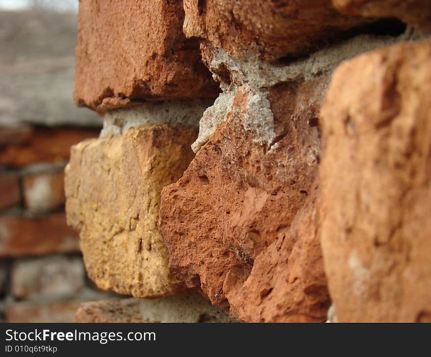 The fired brick wall of the Brest fortress