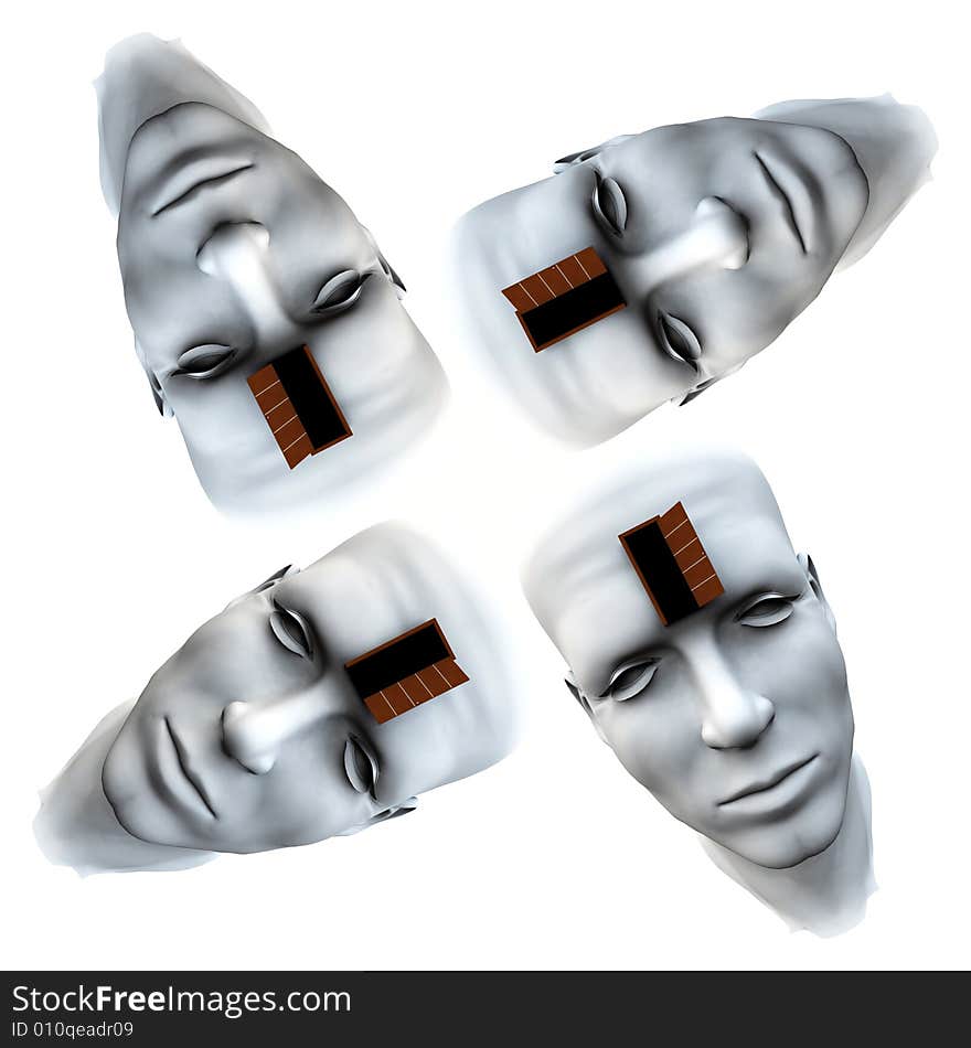 Many Open Heads Tile Pattern Background 3