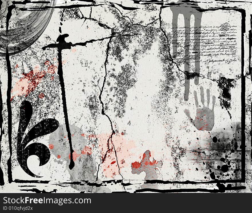 Grunge background with filigree, cracks, dirt, stains, floral. Grunge background with filigree, cracks, dirt, stains, floral