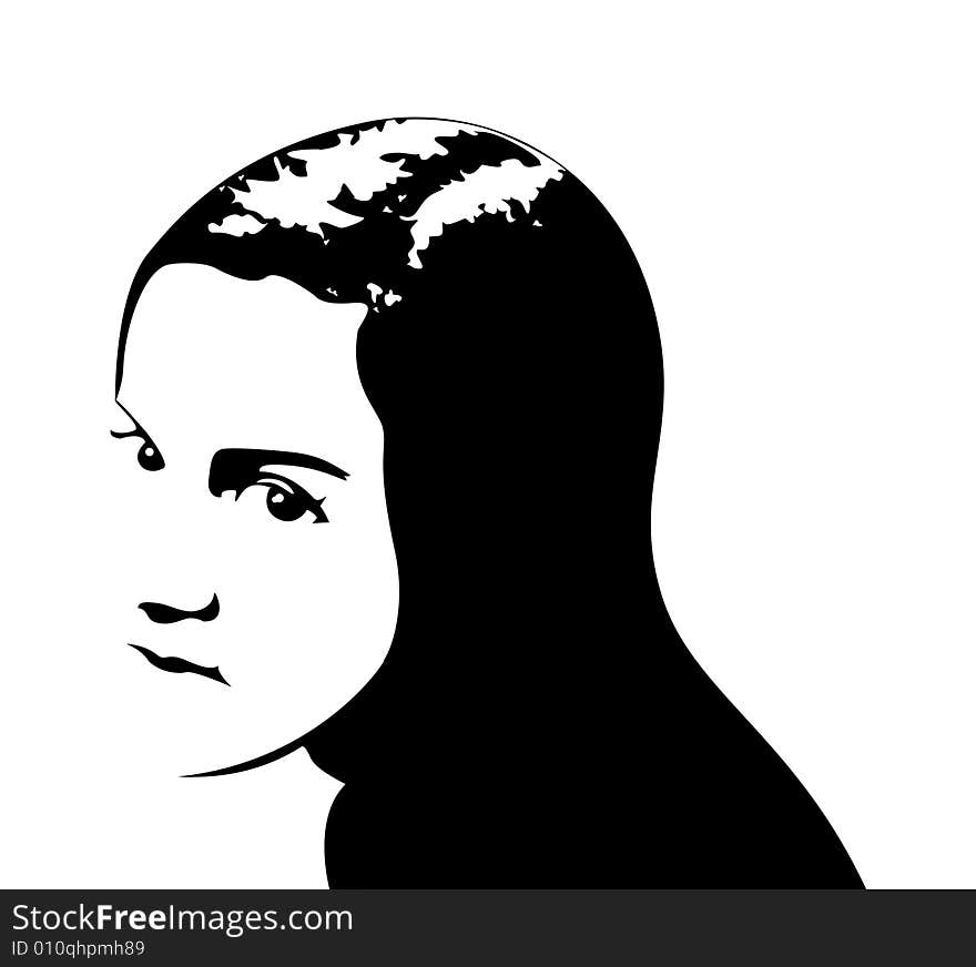 Vector illustration of a young beautiful woman. Vector illustration of a young beautiful woman