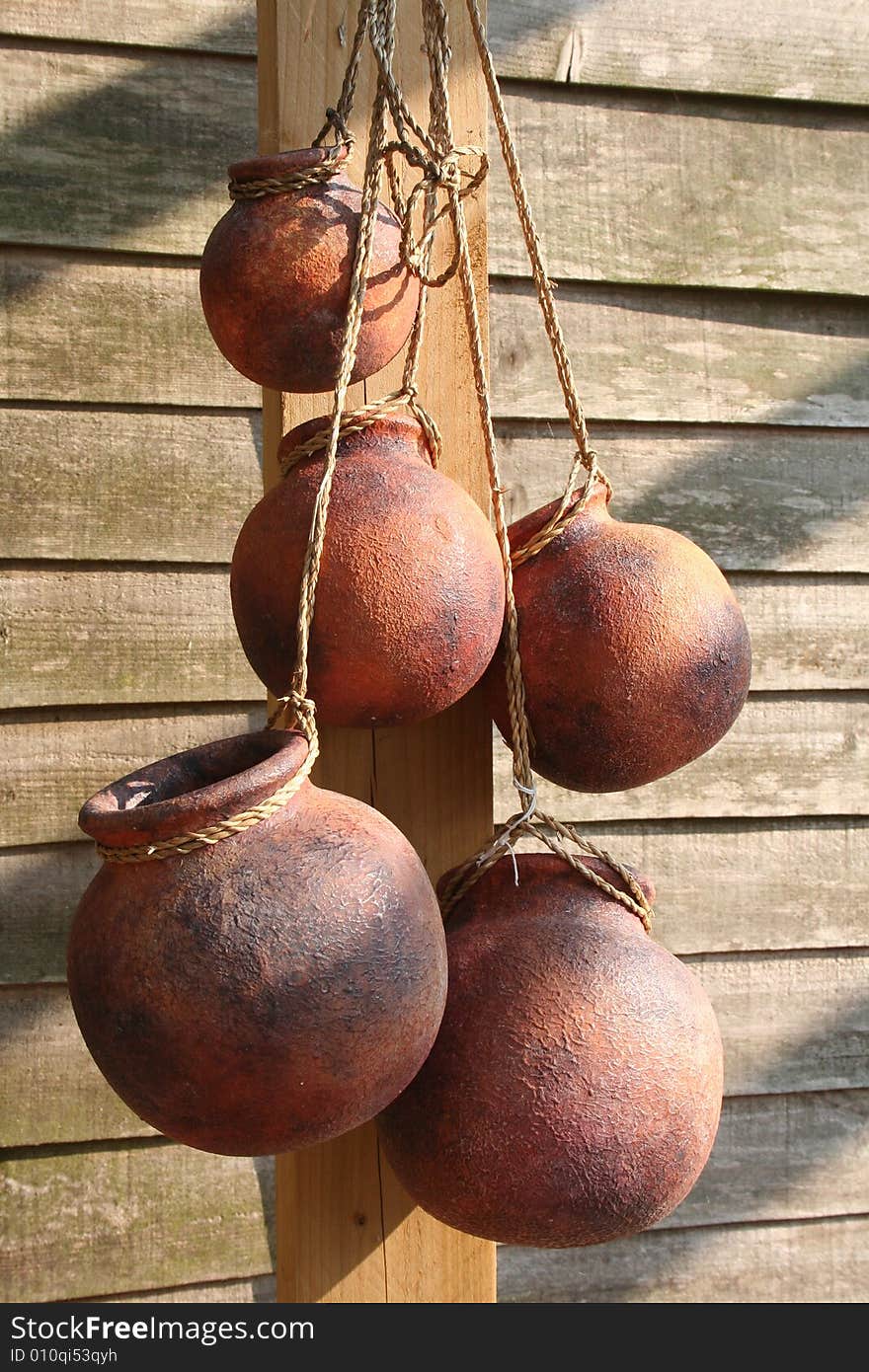 Ethnic pots hand in the sun. Ethnic pots hand in the sun