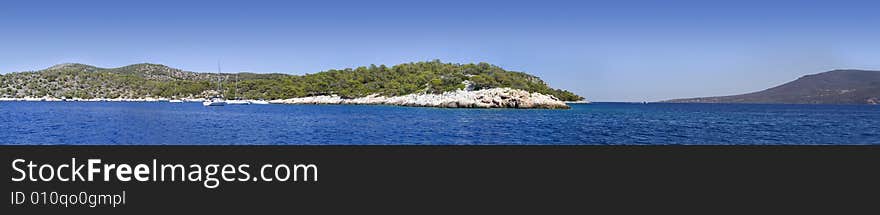 Panoramic view of a Greek coast