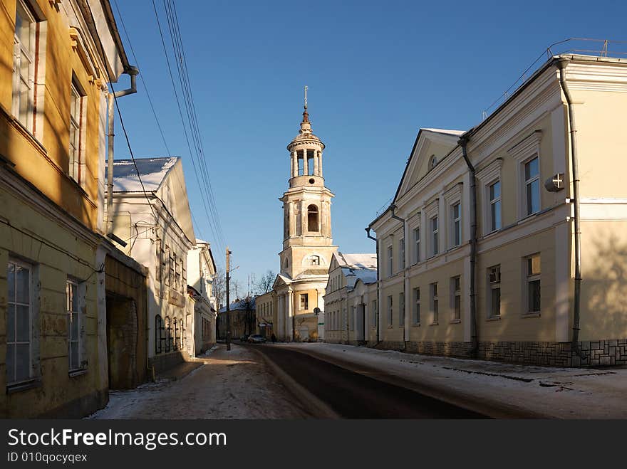 The street and the belltower