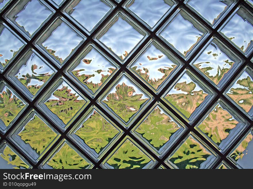 Square shaped colorful window glass