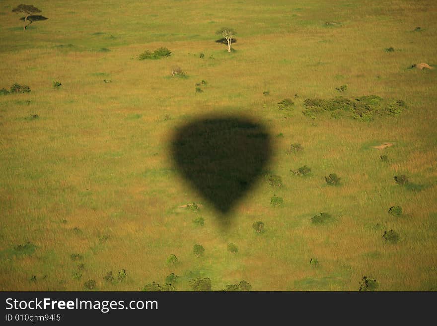 Shadow of a hot air balloon