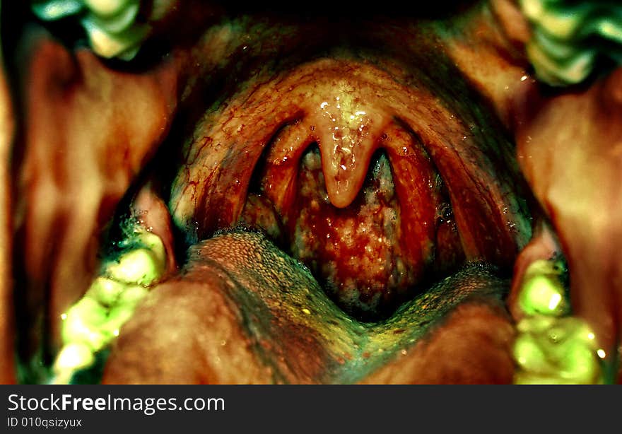 Photo shop edit picture of human throat. Photo shop edit picture of human throat